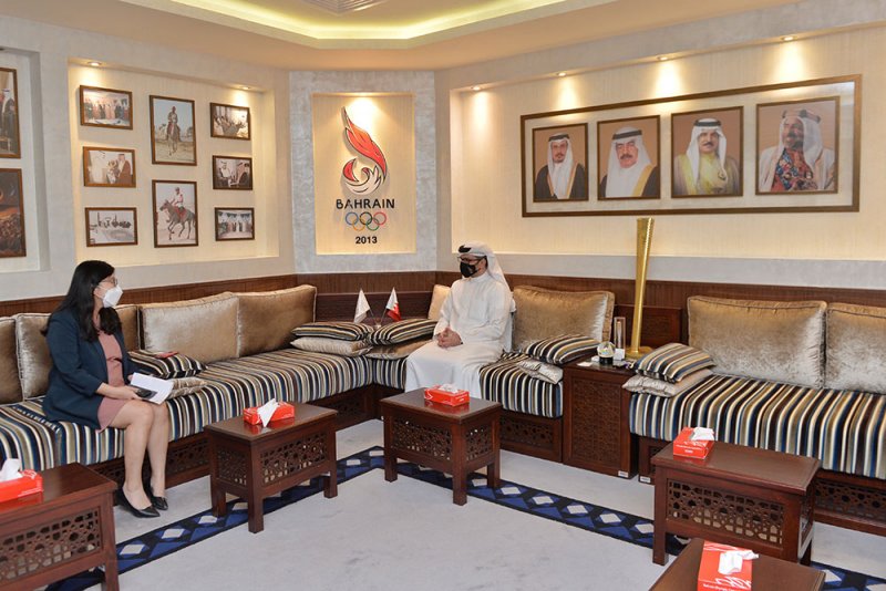 النصف يستقبل القنصل الكوري ويبحث معها التعاون الرياضي المشترك
