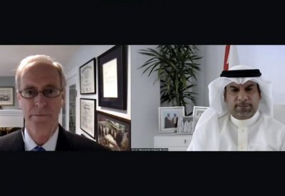 بن دينه يستعرض جهود مواجهة التحديات البيئية وتغير المناخ في اجتماع مع معهد الخليج للأبحاث