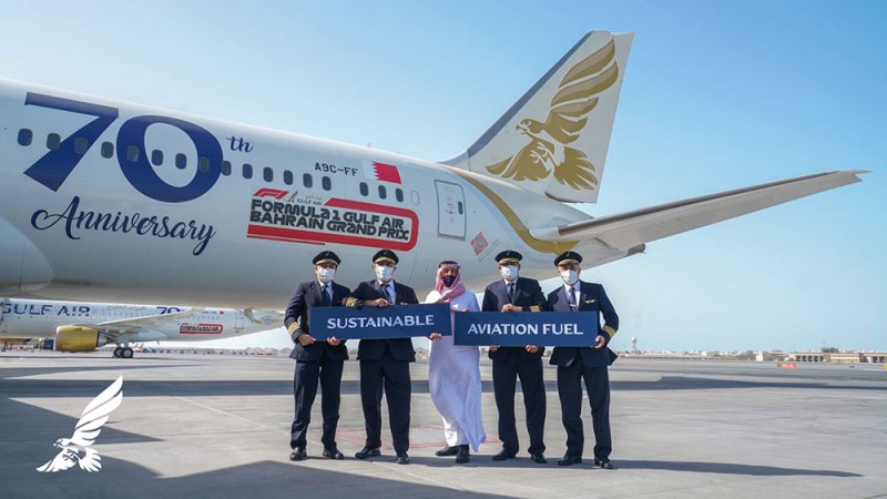 طيران الخليج تنفذ عرضاً جوياً قليل الانبعاث في سباق جائزة البحرين الكبرى لطيران الخليج هذا المساء