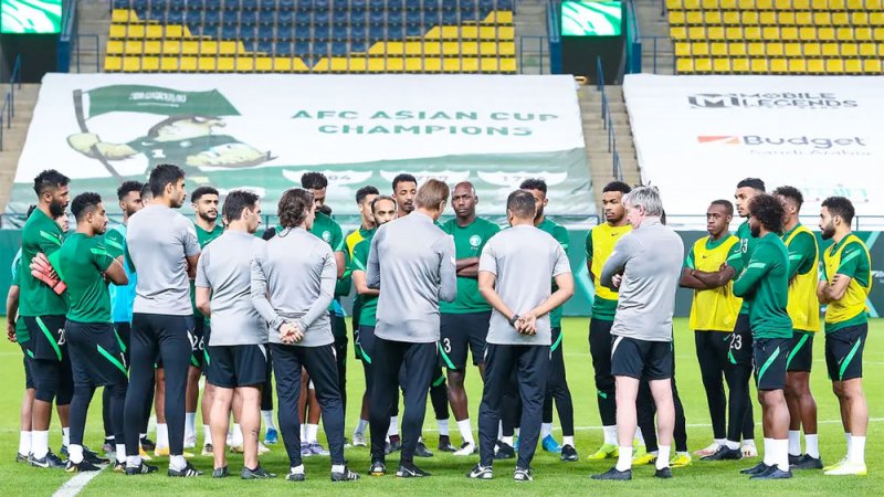 المنتخب السعودي يرفع استعداده للقاء فلسطين