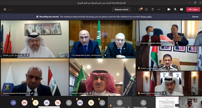 مدير عام التخليص والخدمات الجمركية يشارك باجتماع المديرين العامين للجمارك العربية