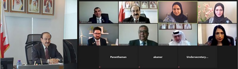 ميرزا يستعرض مع نبيل أبو الفتح والشيخة مرام بنت عيسى خطة العمل الأولية للاستفادة من حلول وتقنيات الطاقة المتجددة