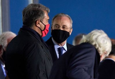 لابورتا يكسر صمته ويدعم بيريز في دوري السوبر الأوروبي