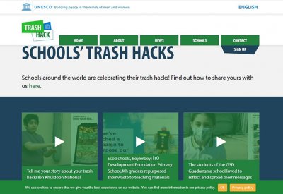 اليونسكو تضع مشروعاً قدمه طالب بمدرسة ابن خلدون الوطنية على الصفحة الرئيسية لمبادرة Trash Hack