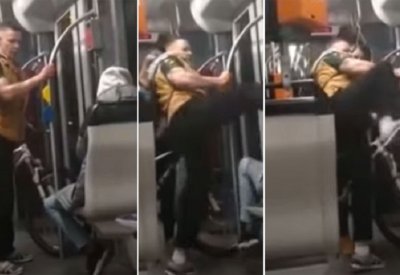 بالفيديو: عنصري ألماني يبصق على سوري ويركله بوجهه في القطار