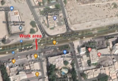 شؤون الأشغال: غلق مسار على شارع البديع بالقرب من شارع باربار