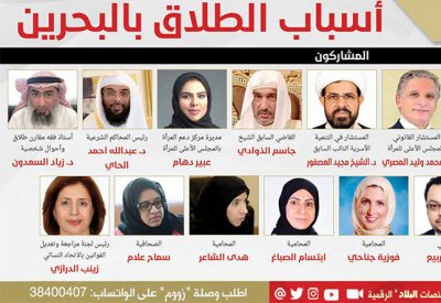 مباشر بالفيديو: أحدث إحصاءات الطلاق بالبحرين والأسباب.. تابع ندوة "البلاد"