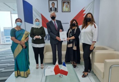 "التجارة والصناعة" الفرنسية في البحرين برئاسة السيد جان كريستوف دوراند تستقبل رئيسة جمعية سيدات الأعمال البحرينية السيدة أحلام جناحي