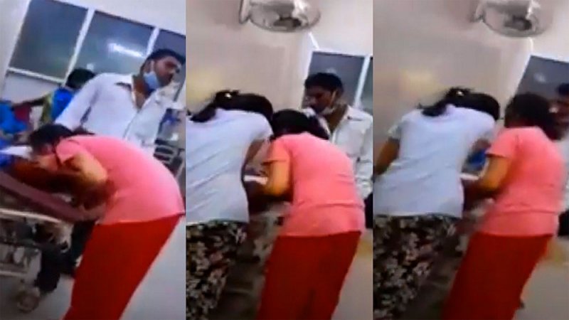 شاهد هندية تنفخ الأكسجين في فم أمها المصابة بكورونا