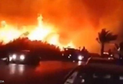 حريق هائل بالقرب من المفاعل النووي الإيراني في بوشهر