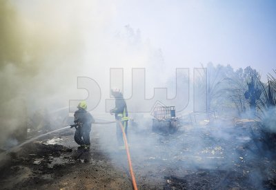 بالصور: الدفاع المدني يتمكن من إخماد حريق بمخلفات زراعية في سند