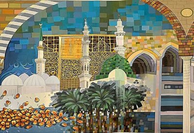 تجسيد رحلة الحج في لوحة جدارية