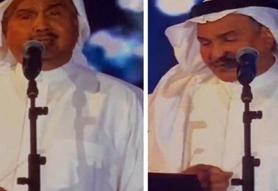 بالفيديو: فنان العرب يبكي على مسرح جدة.. وابنه "إعجاز بالأداء"