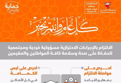 الالتزام بالإجراءات الاحترازية مسؤولية فردية ومجتمعية للحفاظ على صحة وسلامة كافة المواطنين والمقيمين