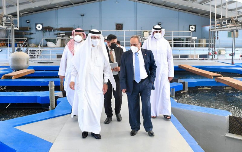 خلف يؤكد مضي الأشغال قدما في مشاريع الاستزراع السمكي