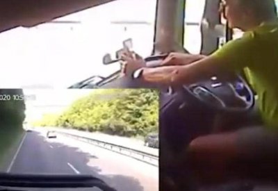 بالفيديو: يظهر مخاطر الانشغال بالهاتف أثناء القيادة