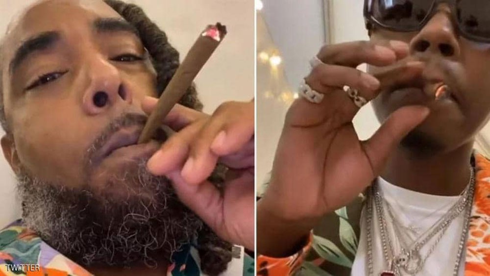 صور مغني الحفلة وهو يدخن الحشيش مع مديره