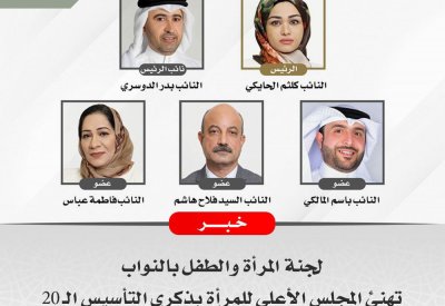 لجنة المرأة والطفل بالنواب تهنئ المجلس الأعلى للمرأة بذكرى التأسيس الـ 20