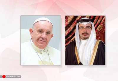 سمو ولي العهد رئيس مجلس الوزراء يتلقى برقية شكر جوابية من بابا الفاتيكان