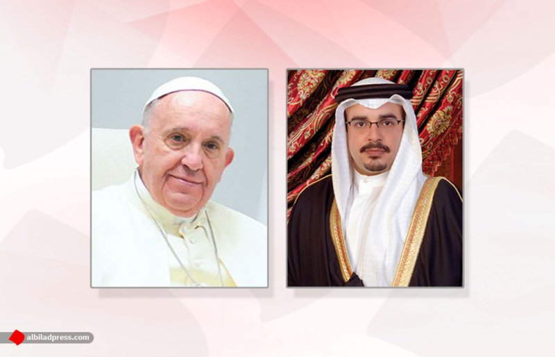 سمو ولي العهد رئيس مجلس الوزراء يتلقى برقية شكر جوابية من بابا الفاتيكان