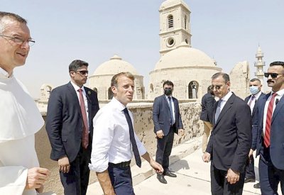 ماكرون من الموصل: الحرب على الإرهاب لم تنتهِ