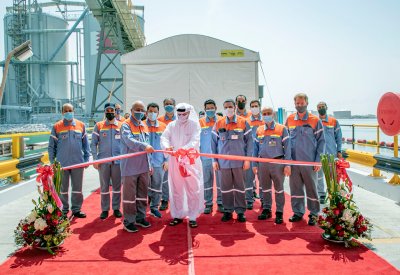 رئيس مجلس إدارة البا يدشن التوسعة الجديدة بالرصيف البحري والمرافق الإضافية لتخزين المواد الخام في مرفأ الشركة