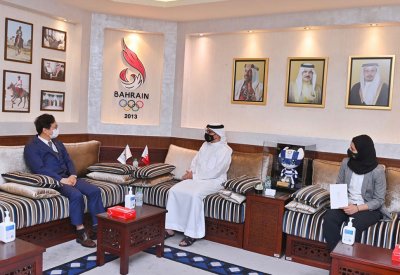 النصف يستقبل السفير الكوري ويبحث معه التعاون الرياضي