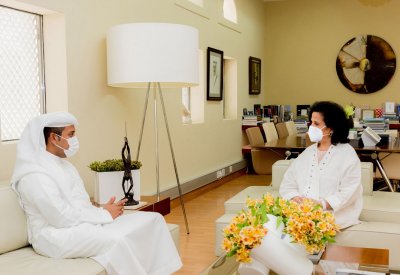 معالي الشيخة مي تستقبل النائب إبراهيم النفيعي