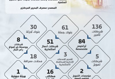 عدد المؤسسات المرخص لها من قبل مصرف البحرين المركزي