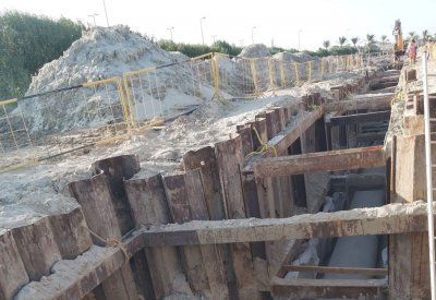 إنجاز 30% من مشروع الخط الرئيسي الناقل لمياه الصرف الصحي من عالي إلى سلماباد