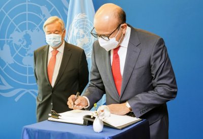 وزير الخارجية يجتمع مع معالي الأمين العام للأمم المتحدة