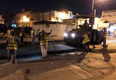 "شؤون الأشغال": تنفيذ أعمال إعادة تأهيل شارع النخيل