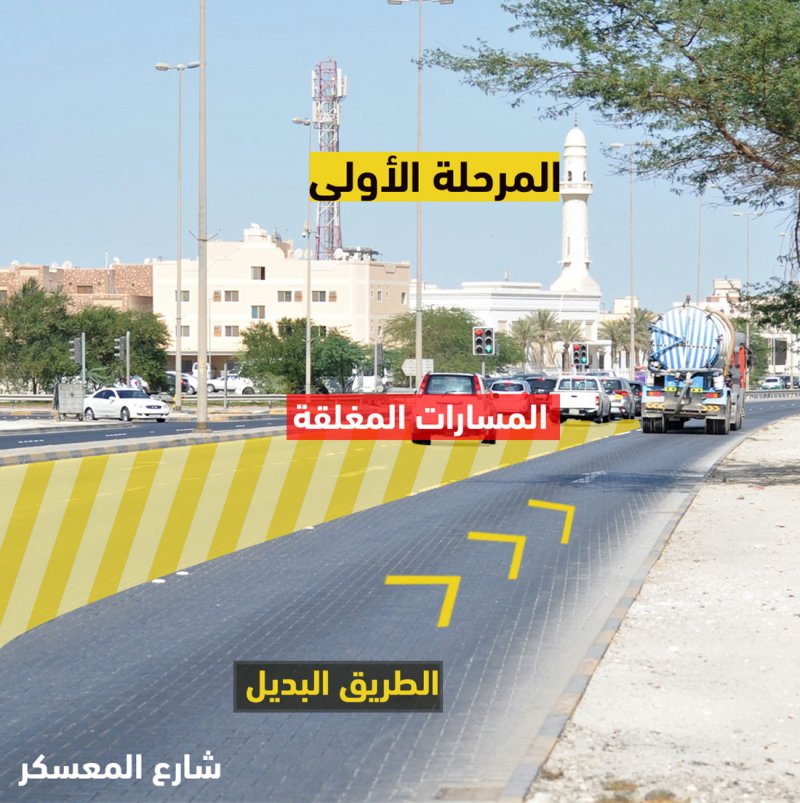 شؤون الأشغال: غلق مسار على شارع المعسكر