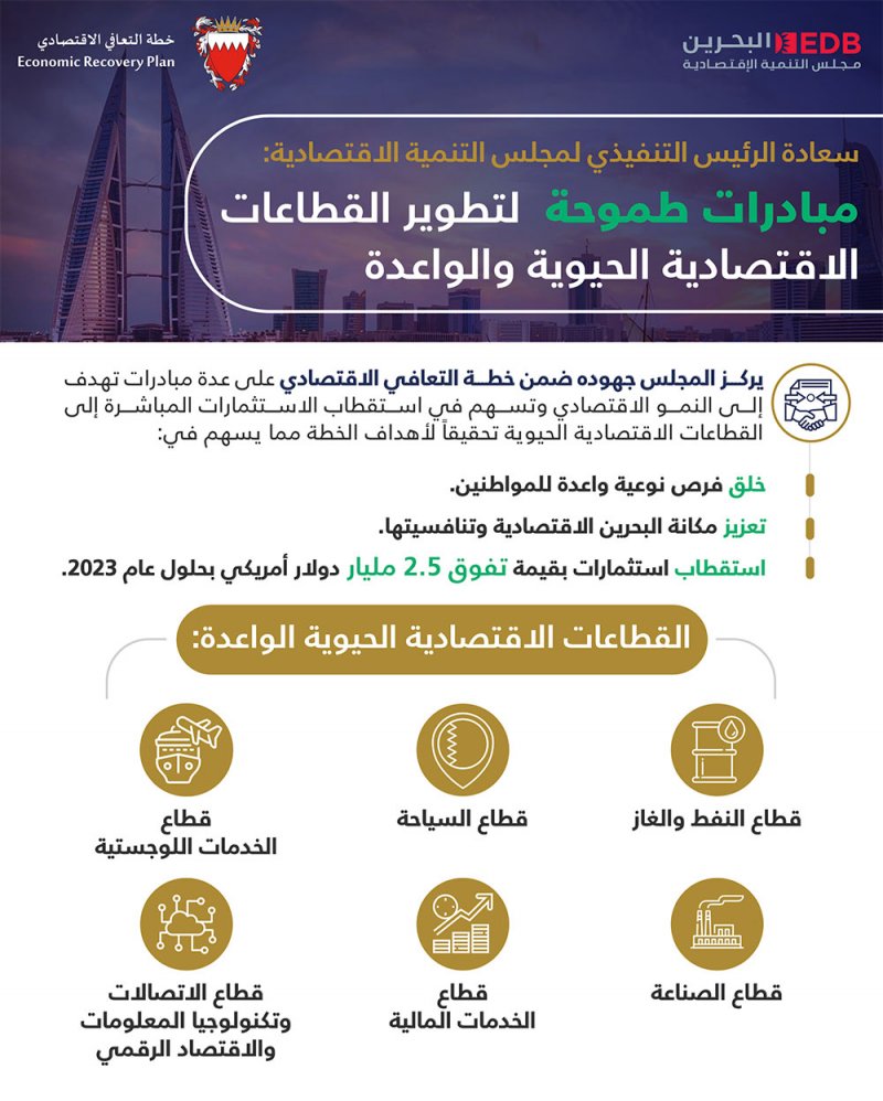 الرئيس التنفيذي لمجلس التنمية الاقتصادية: مبادرات طموحة لتطوير القطاعات الاقتصادية الحيوية والواعدة