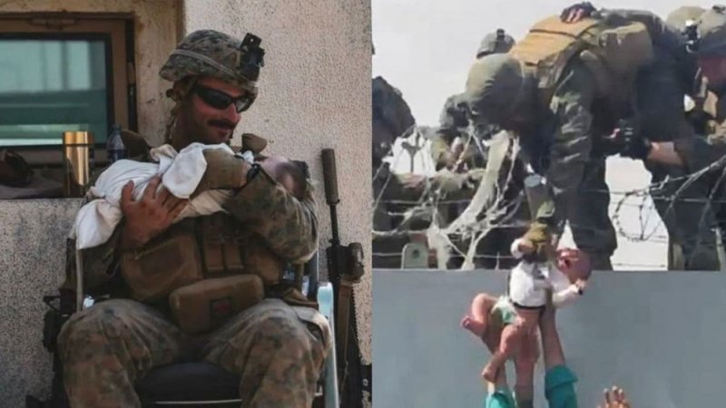 أتذكرون الرضيع الذي التقطه جندي أميركي بمطار كابل؟.. هذا مصيره