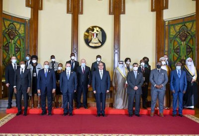 رئيس جمهورية مصر العربية يستقبل النواب العموم في اطار فعاليات المؤتمر الدولي بالقاهرة