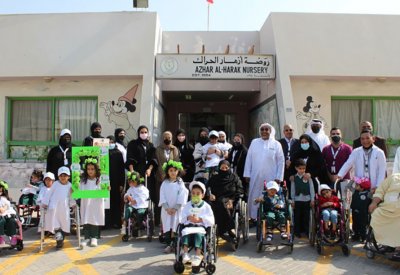 مشتل غصن البحرين يدعم تشجير مقار جمعية "رعاية الطفل والأمومة" و"الحراك الدولي" ضمن حملة "دمت خضراء"
