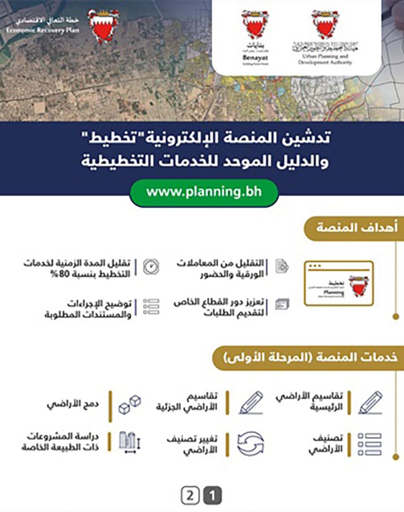 التخطيط والتطوير العمراني والحكومة الالكترونية تعلنان بدء العمل بمنصة (تخطيط)