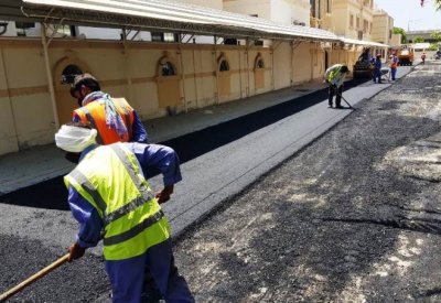 شؤون الأشغال تنجز %60 بمشروع تطوير الطرق بمجمع 360 في الزنج