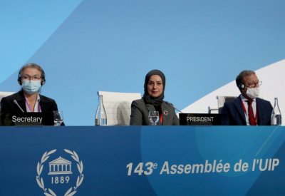 رئيسة مجلس النواب تترأس جلسة الاتحاد البرلماني الدولي لبحث ملف التلقيح لمكافحة كورونا‎‎