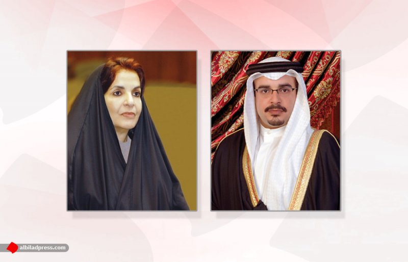 سمو ولي العهد رئيس مجلس الوزراء يتبادل التهاني مع سمو قرينة ملك البلاد المفدى رئيسة المجلس الأعلى للمرأة