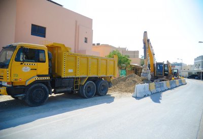 شؤون الأشغال: %50 نسبة الإنجاز بمشروع تطوير طرق بمجمع 245 في عراد