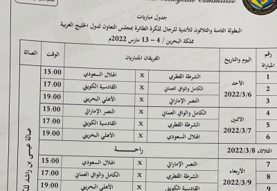 سحب قرعة بطولة الأندية الخليجية للكرة الطائرة