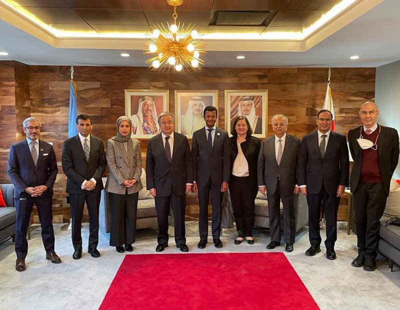المندوب الدائم للبحرين لدى الأمم المتحدة يستضيف الأمين العام للأمم المتحدة