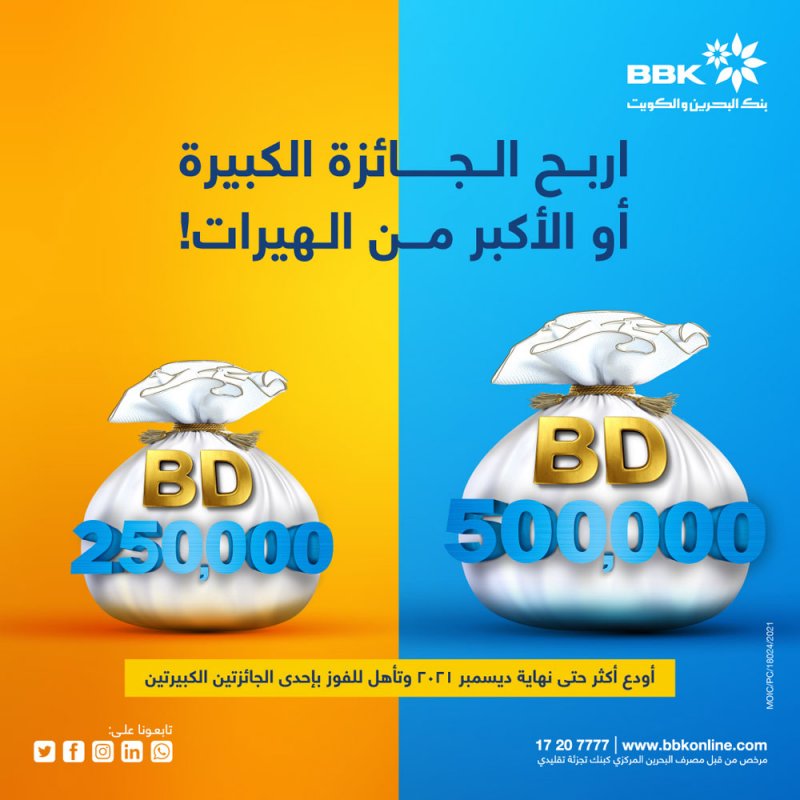 بنك البحرين والكويت يكشف عن أسماء الفائزين بأحد أكبر جوائزه النقدية.. تعرف على الفائزين