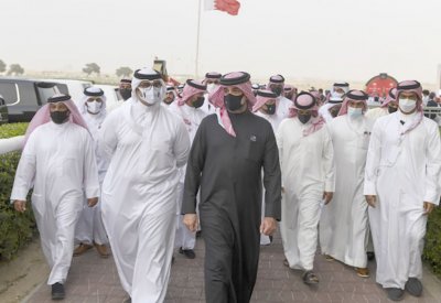 سمو الشيخ عبدالله بن حمد آل خليفة يحضر مهرجان سباق الخيل على كأس جلالة الملك ‎‎