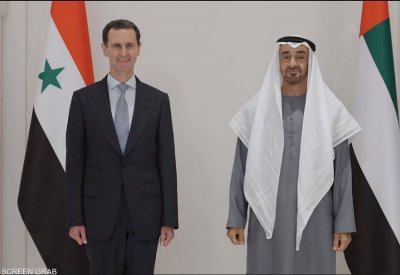 محمد بن زايد يستقبل الرئيس السوري بشار الأسد