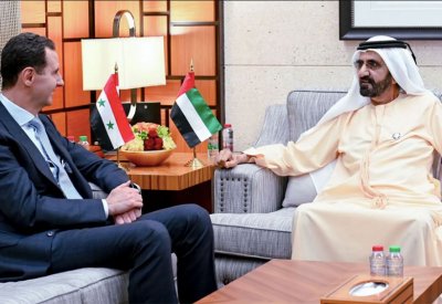 محمد بن راشد يستقبل الرئيس السوري بشار الأسد