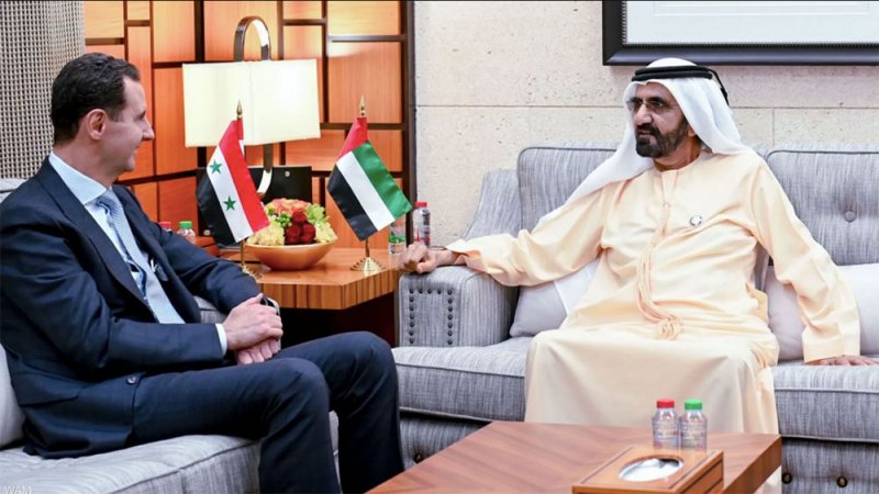 محمد بن راشد يستقبل الرئيس السوري بشار الأسد