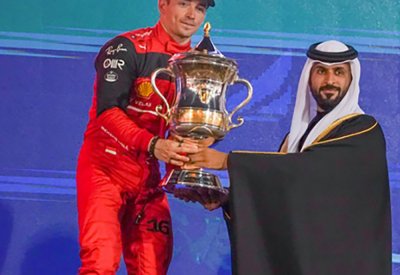 سمو الشيخ ناصر بن حمد يتوج تشارلز ليكلير بطلًا لسباق جائزة البحرين الكبرى لطيران الخليج للفورمولا وان 2022
